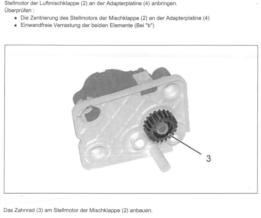 Stellmotor Lüftung Mischerklappe, -gehäuse - CC Freunde Forum